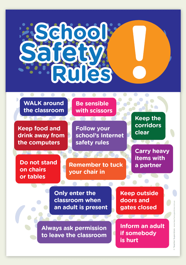 8 Safety Rules At School For Kids Safety Rules For Kids Loving Parents